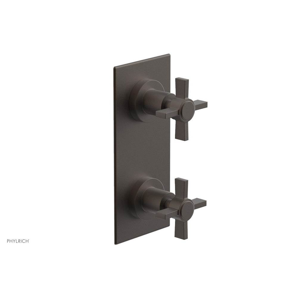 Phylrich - BASIC 1/2'' Thermostatic Valve with Volume Control or Diverter Blade Cross Handles 4-356 - Oil Rubbed Bronze