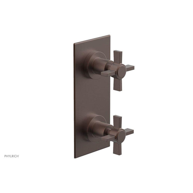 Phylrich - 1/2'' Mini Therm, Basic Blade Cross Hdls - Weathered Copper