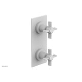 Phylrich - BASIC 1/2'' Thermostatic Valve with Volume Control or Diverter Blade Cross Handles 4-356 - Satin White