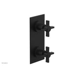 Phylrich - BASIC 1/2'' Thermostatic Valve with Volume Control or Diverter Blade Cross Handles 4-356 - Matte Black
