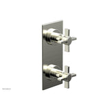 Phylrich - BASIC 1/2'' Thermostatic Valve with Volume Control or Diverter Blade Cross Handles 4-356 - Satin Nickel