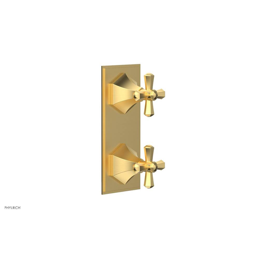 Phylrich - 1/2'' Mini Therm 2 Hdl  Le Verre & La Crosse   Cross Hdls - Burnished Gold