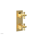 Phylrich - 1/2'' Mini Therm 2 Hdl  Le Verre & La Crosse   Cross Hdls - Burnished Gold
