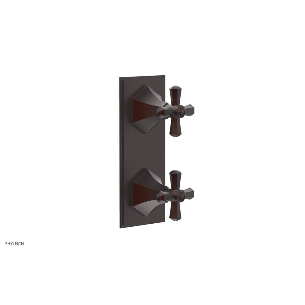Phylrich - 1/2'' Mini Therm 2 Hdl  Le Verre & La Crosse   Cross Hdls - Weathered Copper