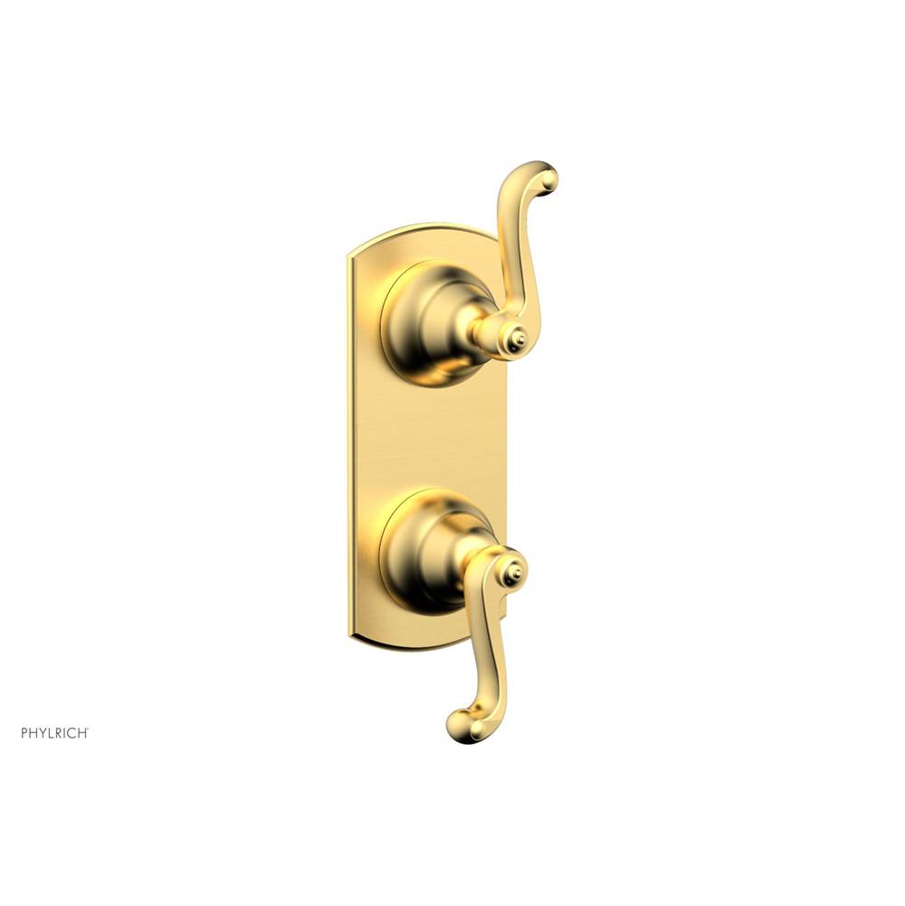 Phylrich - 1/2'' Mini Therm 2 Hdl  Curved Lvr Rev & Sav - Burnished Gold