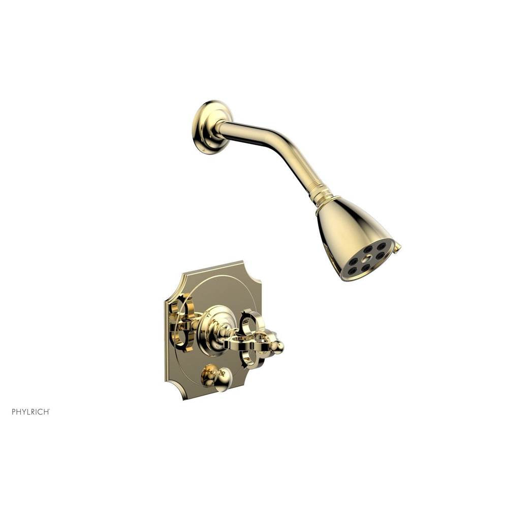 Phylrich - COURONNE Pressure Balance Shower and Diverter Set (Less Spout) 4-474 - Polished Brass Uncoated