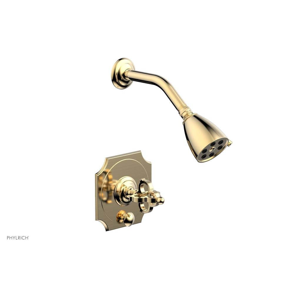 Phylrich - COURONNE Pressure Balance Shower and Diverter Set (Less Spout) 4-474 - Satin Brass