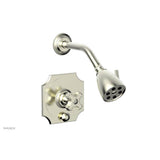 Phylrich - MARVELLE Pressure Balance Shower and Diverter Set (Less Spout), Cross Handle 4-477 - Satin Nickel