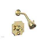 Phylrich - MARVELLE Pressure Balance Shower and Diverter Set (Less Spout), Cross Handle 4-477 - Polished Brass