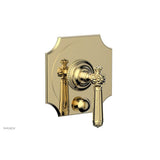 Phylrich - MARVELLE Pressure Balance Shower Plate with Diverter and Handle Trim Set 4-480 - Polished Brass Uncoated