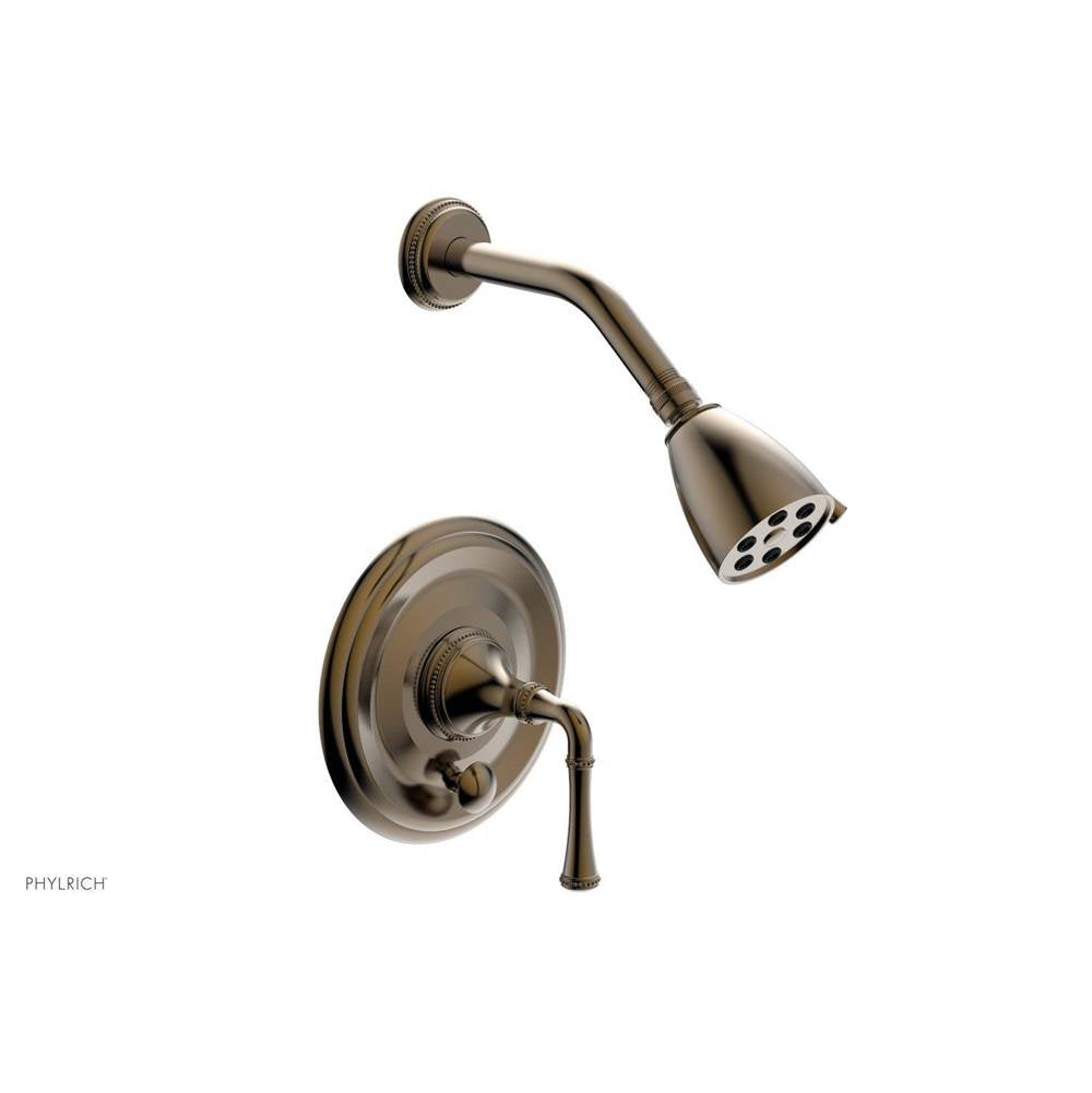 Phylrich - BEADED Pressure Balance Shower and Diverter Set (Less Spout), Lever Handle 4-481 - Antique Brass