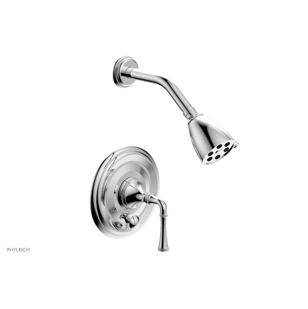 Phylrich - BEADED Pressure Balance Shower and Diverter Set (Less Spout), Lever Handle 4-481 - Satin Brass