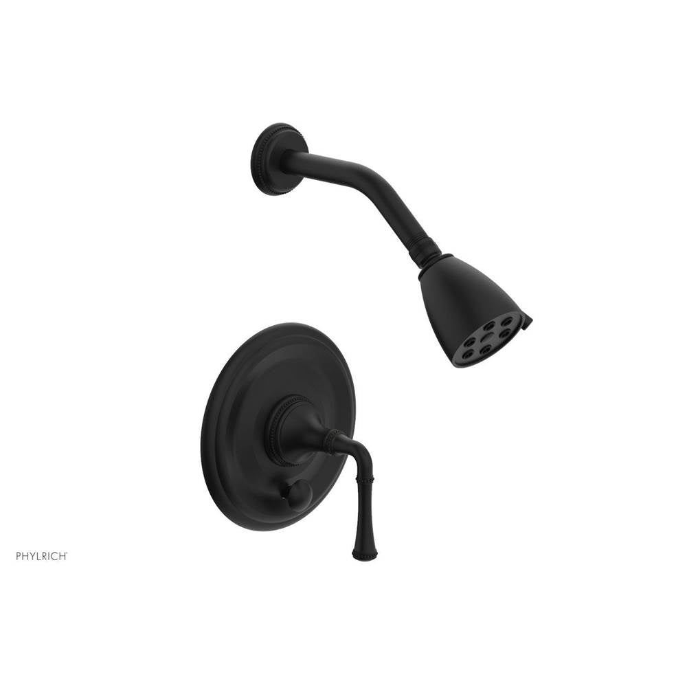 Phylrich - BEADED Pressure Balance Shower and Diverter Set (Less Spout), Lever Handle 4-481 - Matte Black