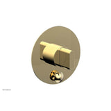 Phylrich - Pb  Rond  Shwr Plate W/Div, Blade Handle - Polished Brass Uncoated