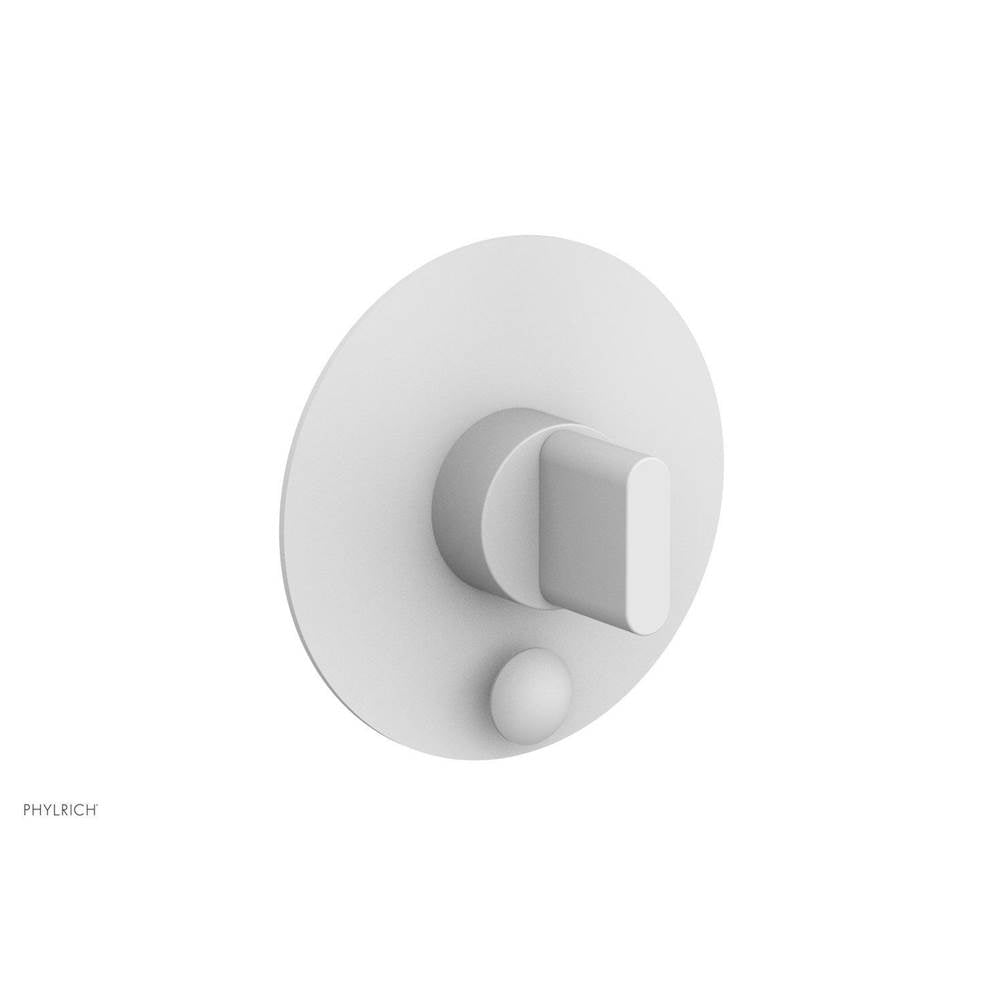 Phylrich - Pb  Rond  Shwr Plate W/Div, Blade Handle - Satin White