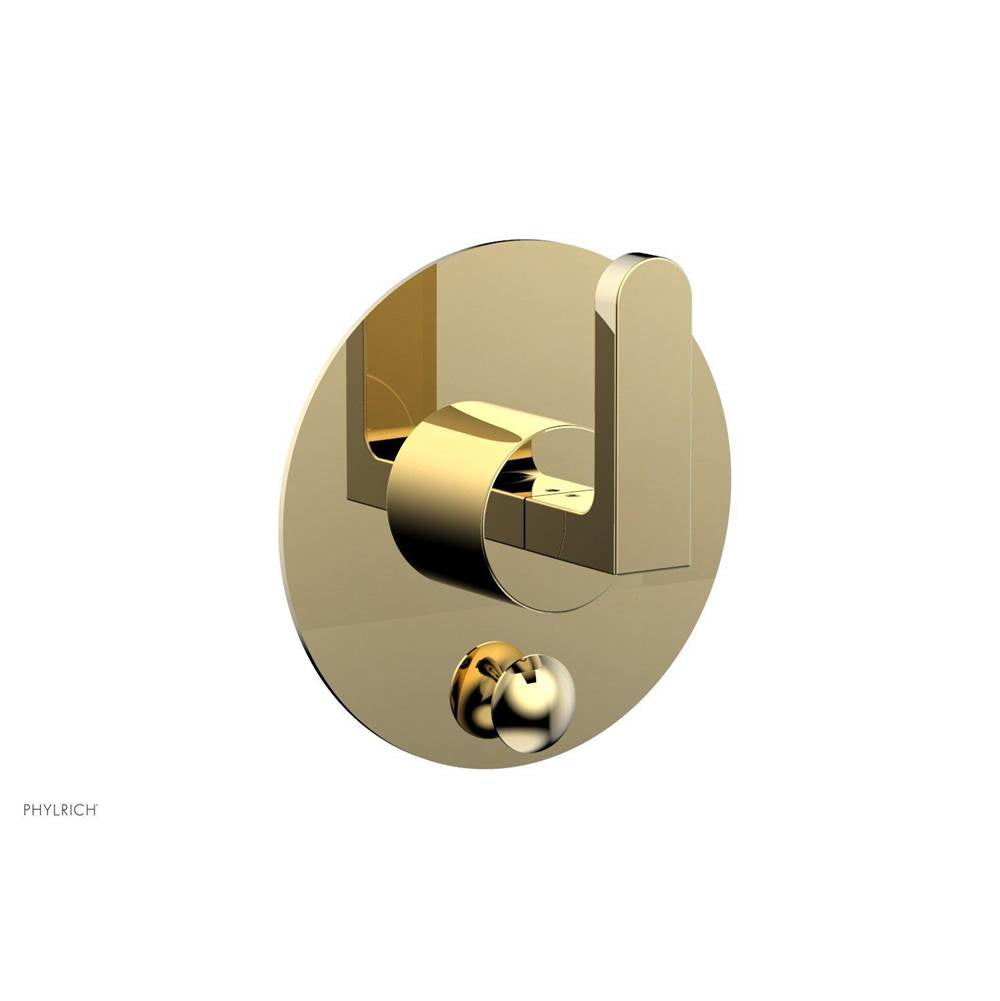 Phylrich - Pb  Rond  Shwr Plate W/Div, Lever Handle - Polished Brass Uncoated