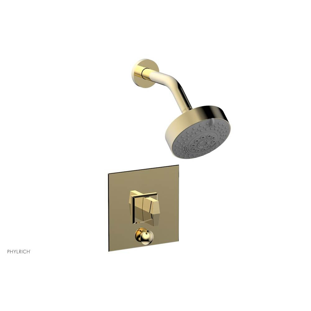 Phylrich - Pb  Diama  Shwr And Div Set, Blade Handle - Polished Brass Uncoated