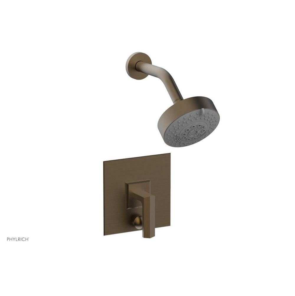 Phylrich - DIAMA Pressure Balance Shower and Diverter Set (Less Spout), Lever Handle 4-566 - Old English Brass