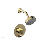 Phylrich - ROND Pressure Balance Shower and Diverter Set (Less Spout), Blade Handle 4-572 - Old English Brass