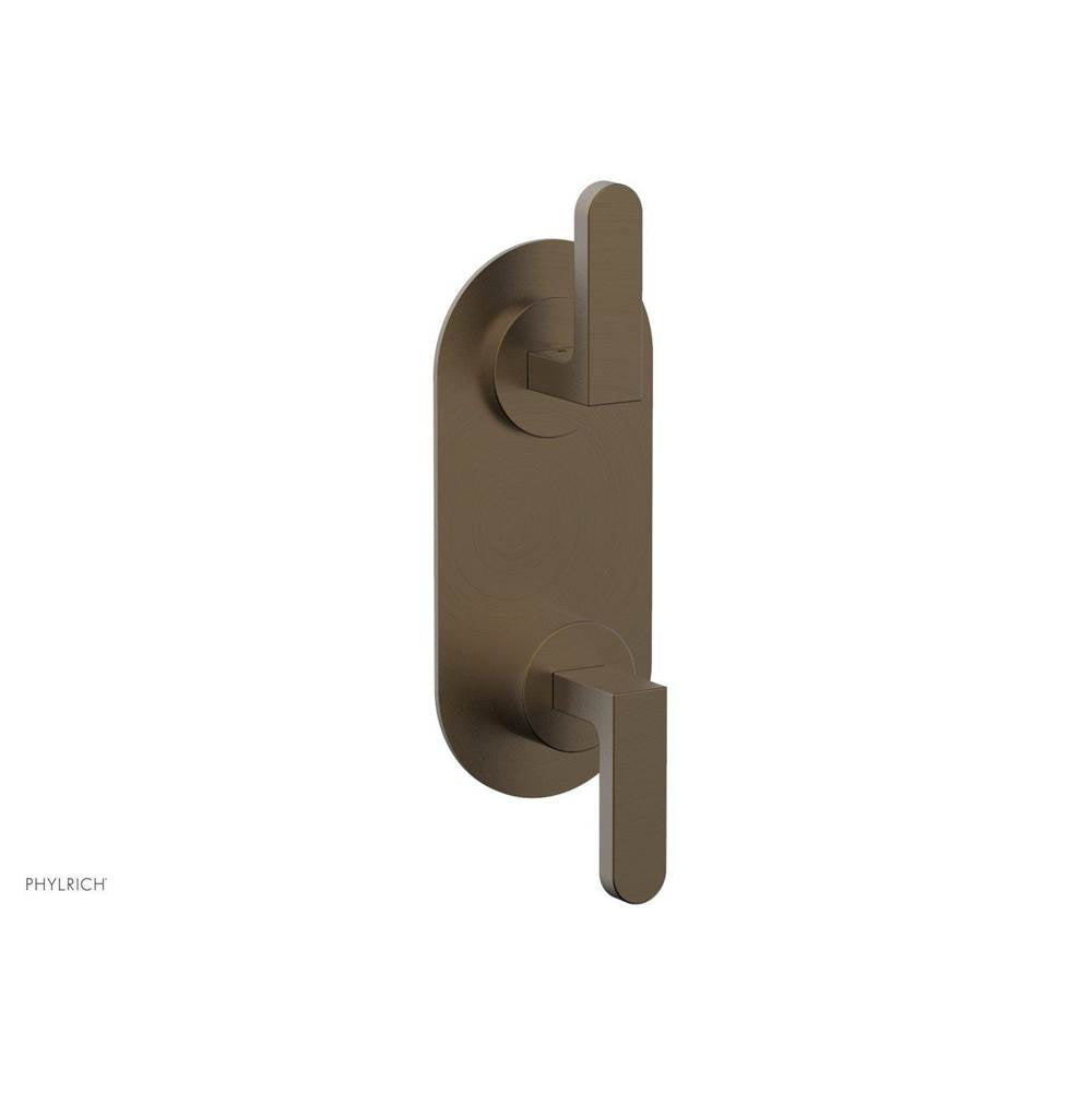 Phylrich - ROND 1/2'' Thermostatic Valve with Volume Control or Diverter, Lever Handles 4-576 - Old English Brass