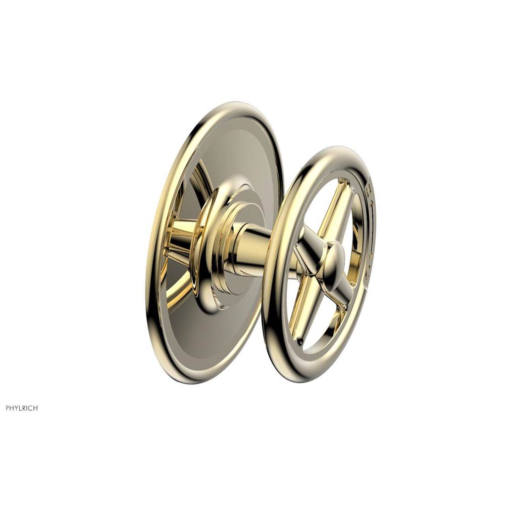 Phylrich - Pb  Works  Shwr Plate Trim, Cross Handle - Polished Brass Uncoated