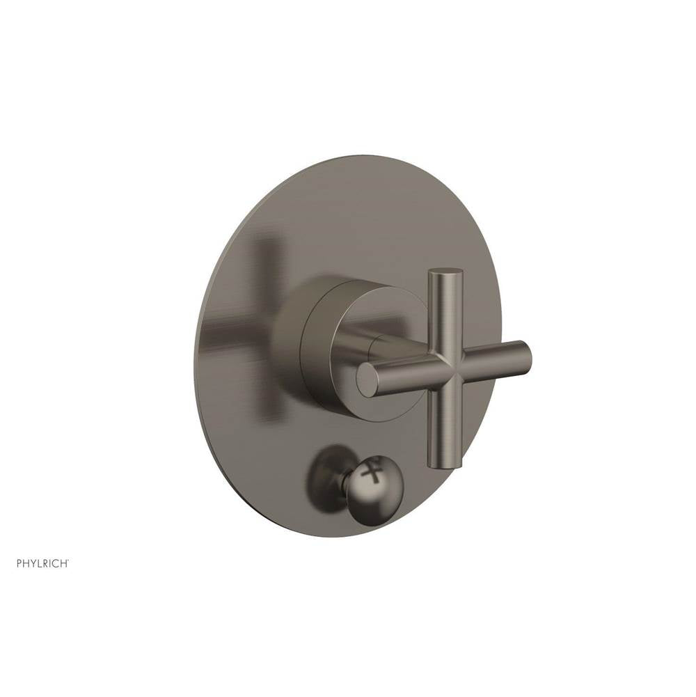 Phylrich - Pb Shower Plate W Div Set Cross Hdl Trim - Pewter