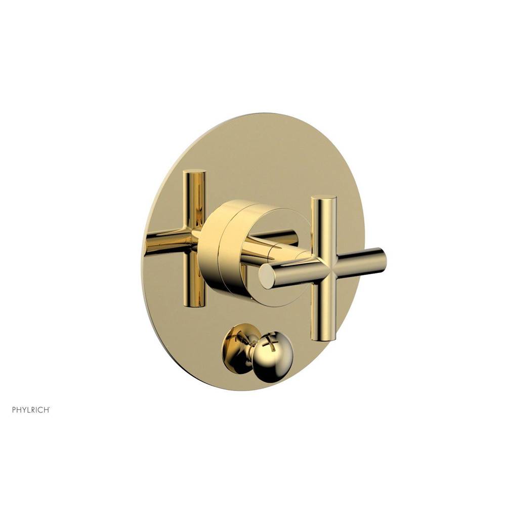 Phylrich - Pb Shower Plate W Div Set Cross Hdl Trim - Polished Brass Uncoated