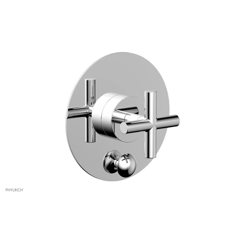 Phylrich - Pb Shower Plate W Div Set Cross Hdl Trim - Satin Brass
