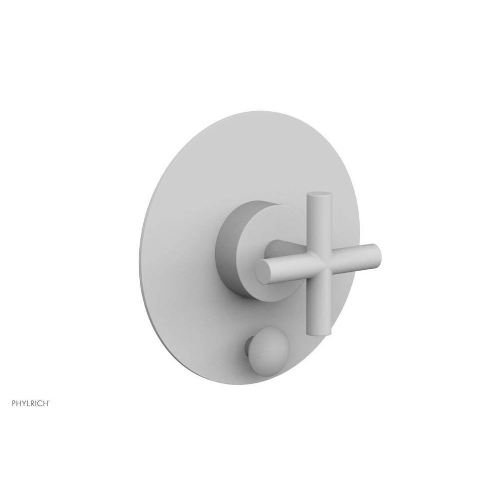 Phylrich - Pb Shower Plate W Div Set Cross Hdl Trim - Satin White