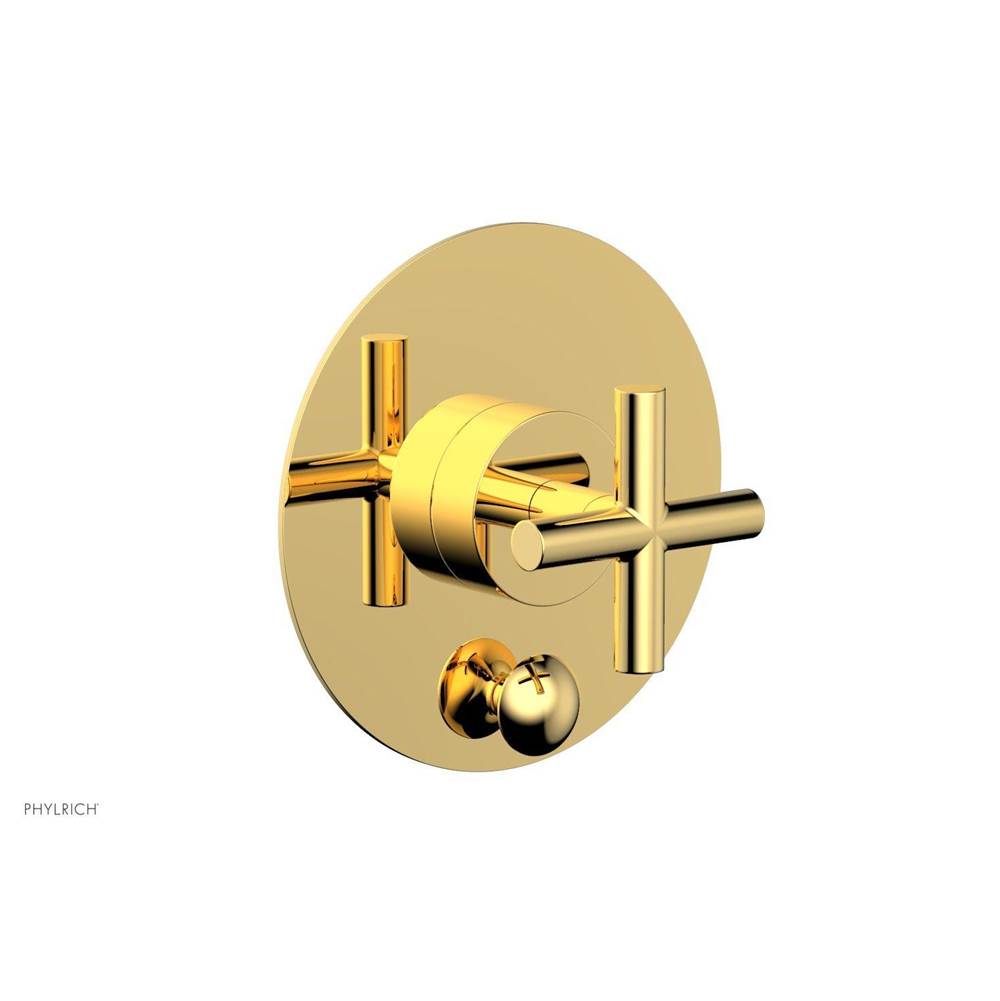 Phylrich - Pb Shower Plate W Div Set Cross Hdl Trim - Polished Gold