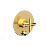 Phylrich - Pb Shower Plate W Div Set Cross Hdl Trim - Satin Gold
