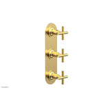 Phylrich - 3 Cross Handle 1/2 & 3/4 Ts Trim Kit - Burnished Gold