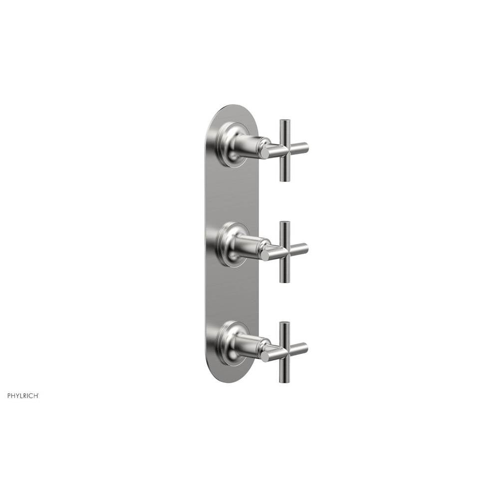 Phylrich - 3 Cross Handle 1/2 & 3/4 Ts Trim Kit - Satin chrome