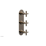 Phylrich - 3 Cross Handle 1/2 & 3/4 Ts Trim Kit - Antique Brass