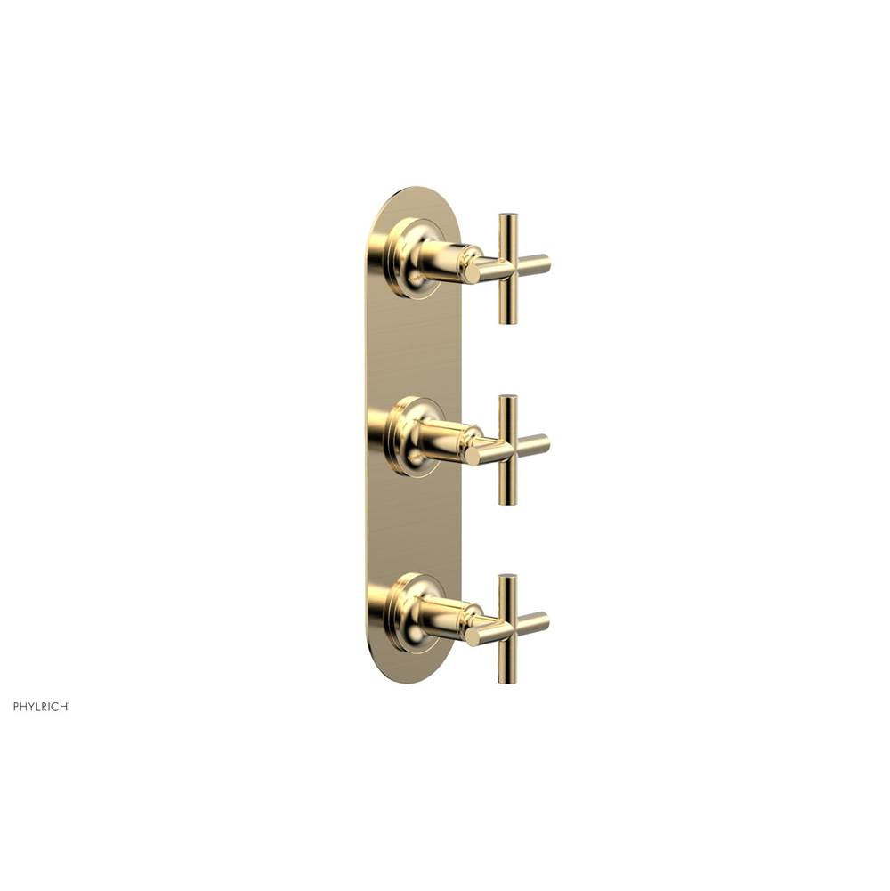 Phylrich - 3 Cross Handle 1/2 & 3/4 Ts Trim Kit - Satin Brass