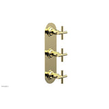 Phylrich - 3 Cross Handle 1/2 & 3/4 Ts Trim Kit - Polished Brass
