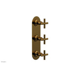 Phylrich - 3 Cross Handle 1/2 & 3/4 Ts Trim Kit - French Brass