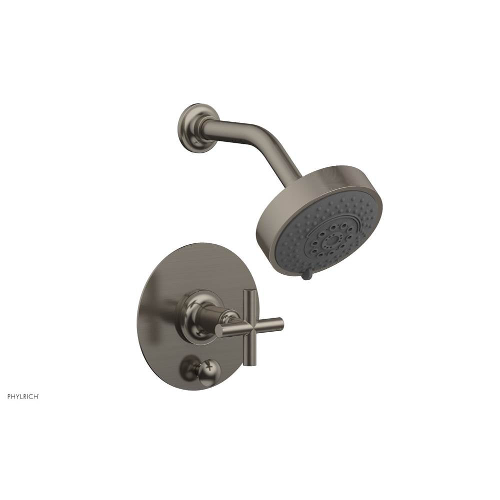 Phylrich - Pb Shower And Div Set Cross Handle Less Spt - Pewter
