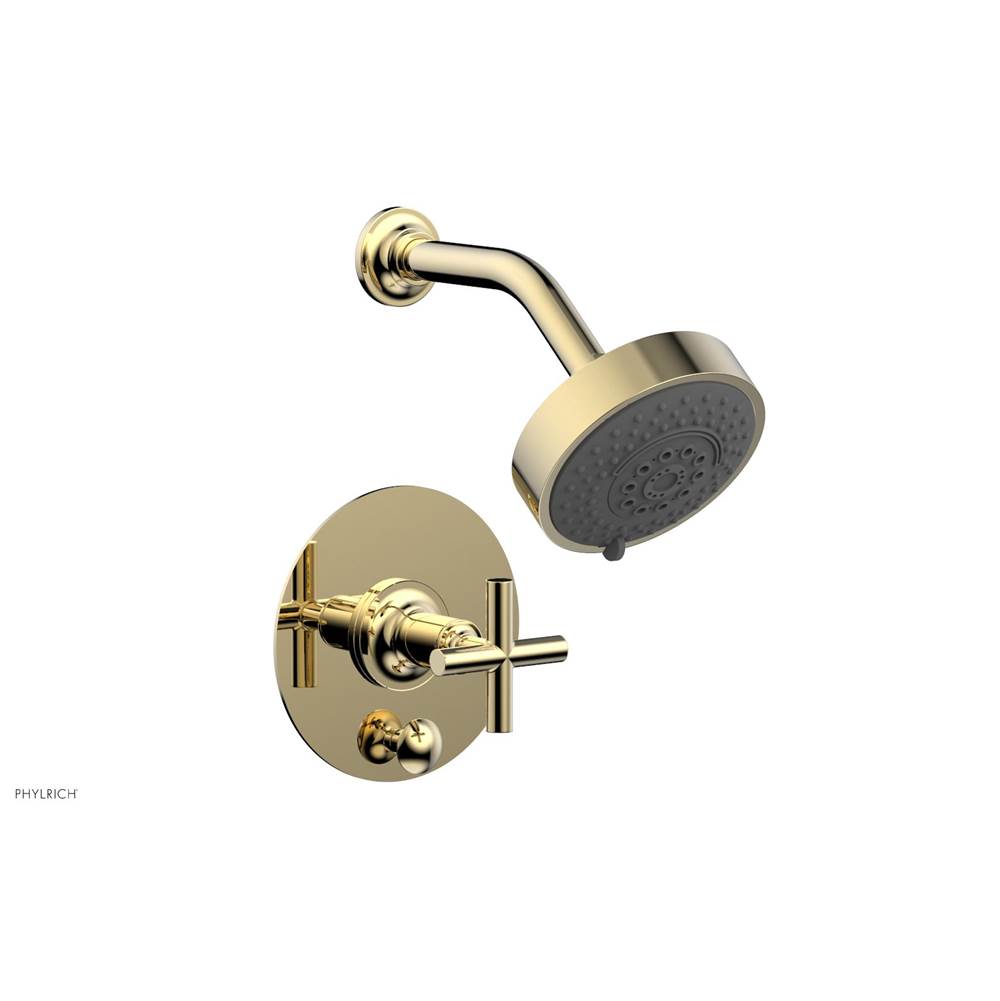 Phylrich - Pb Shower And Div Set Cross Handle Less Spt - Polished Brass Uncoated