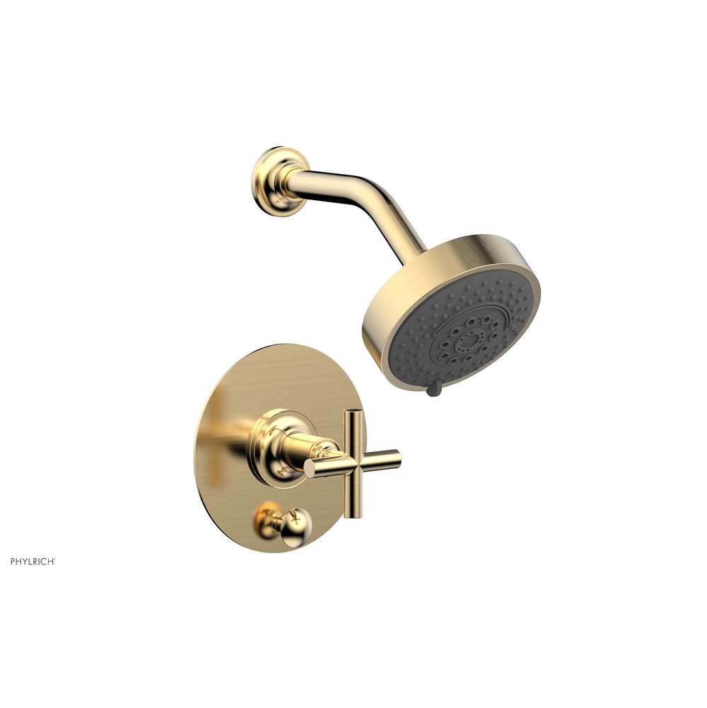 Phylrich - Pb Shower And Div Set Cross Handle Less Spt - Satin Brass
