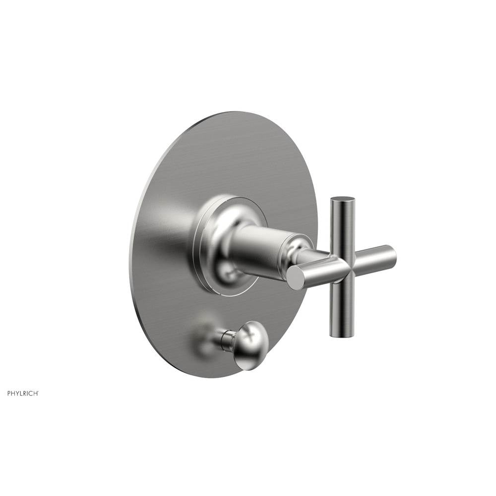 Phylrich - Pb Shower Plate W Div Set Cross Hdl Trim - Satin chrome