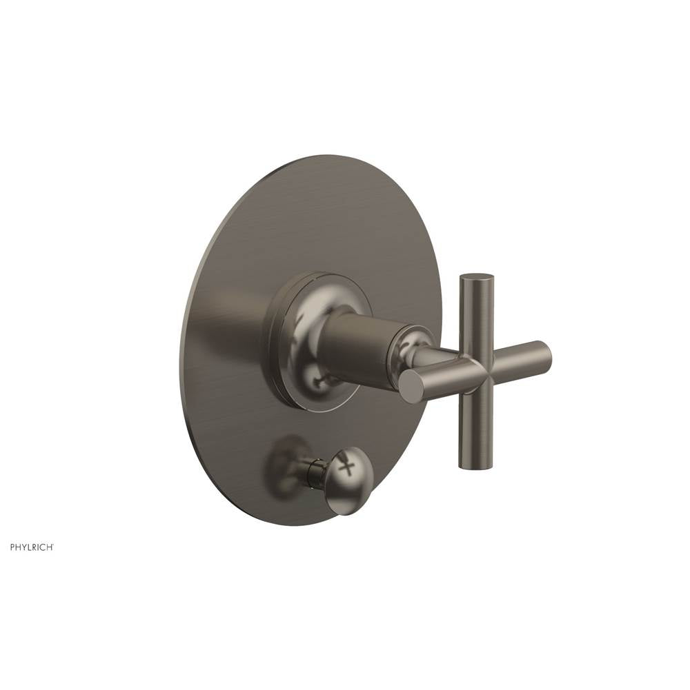 Phylrich - Pb Shower Plate W Div Set Cross Hdl Trim - Pewter