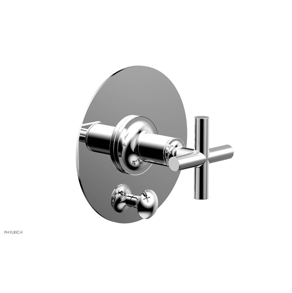 Phylrich - Pb Shower Plate W Div Set Cross Hdl Trim - Polished Chrome