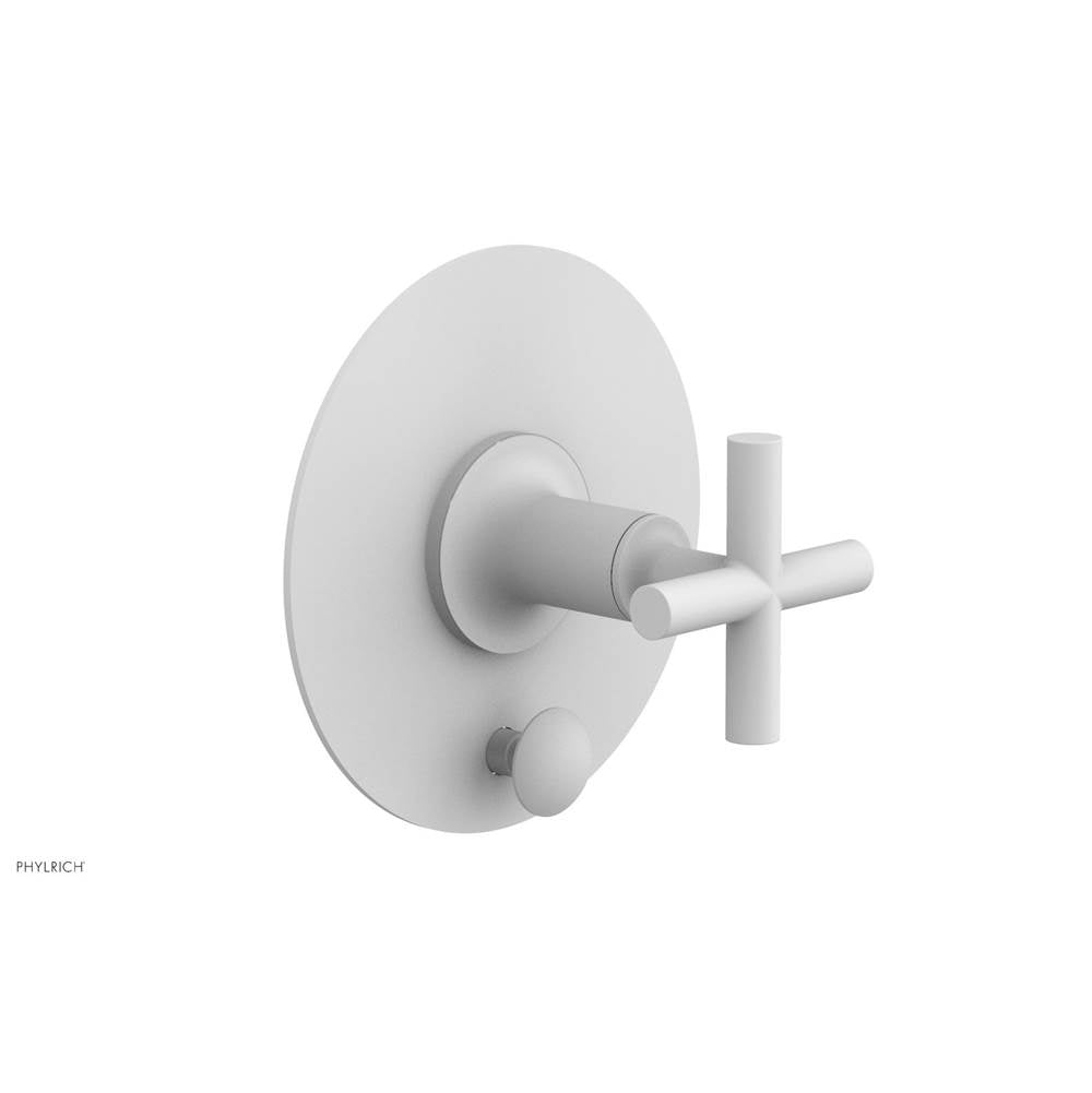 Phylrich - Pb Shower Plate W Div Set Cross Hdl Trim - Satin White