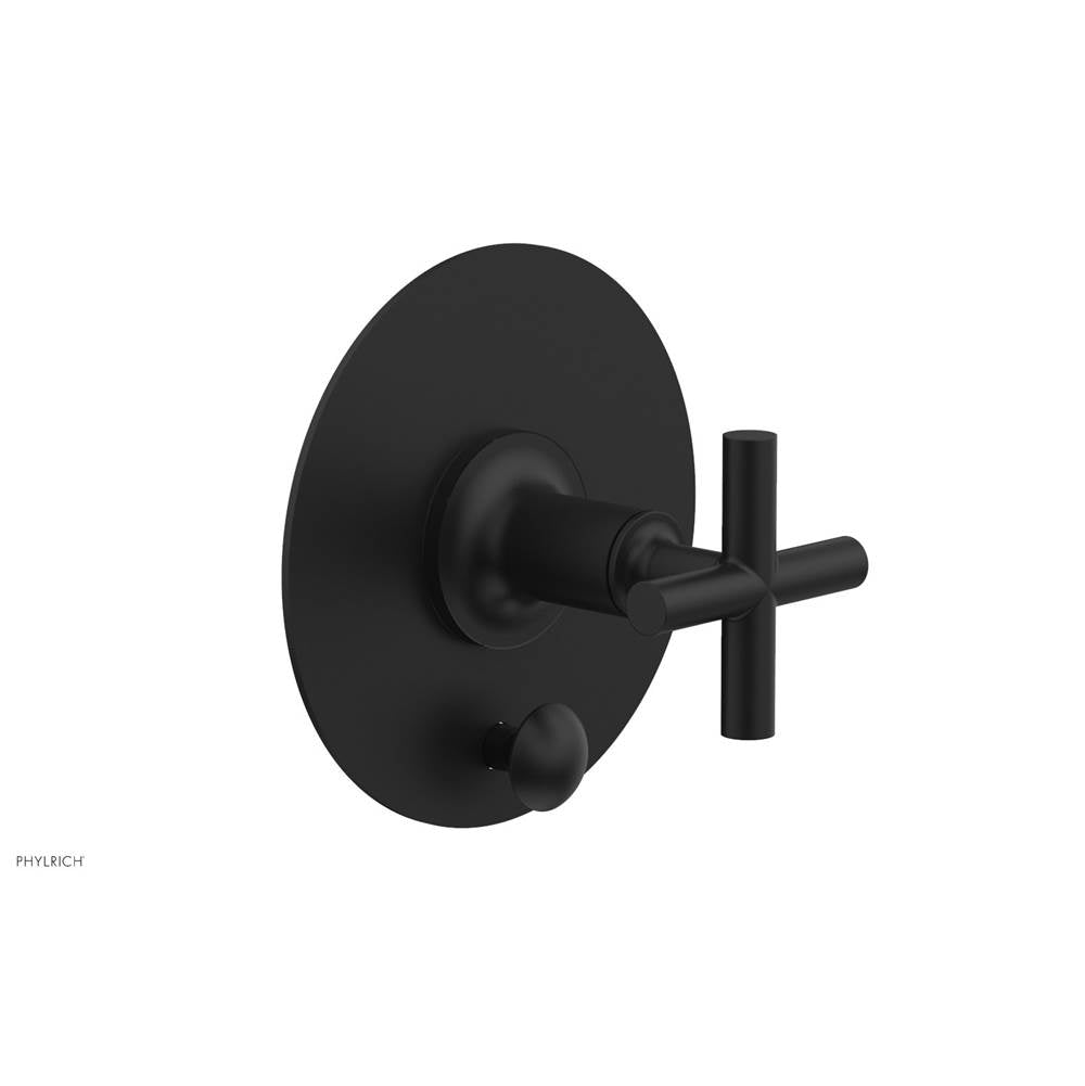 Phylrich - Pb Shower Plate W Div Set Cross Hdl Trim - Matte Black