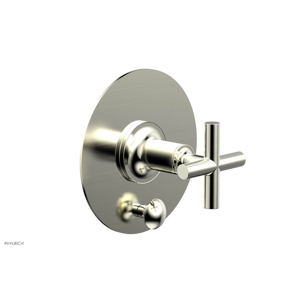 Phylrich - Pb Shower Plate W Div Set Cross Hdl Trim - Satin Nickel