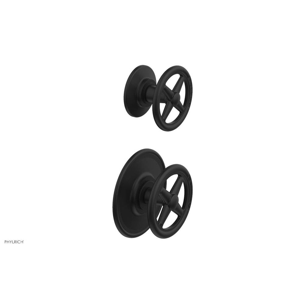 Phylrich - Ts Vlv Trim Works W/Vol Contrl, Cross Hdl Engraved - Matte Black