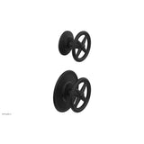 Phylrich - Ts Vlv Trim Works W/Vol Contrl, Cross Hdl Engraved - Matte Black