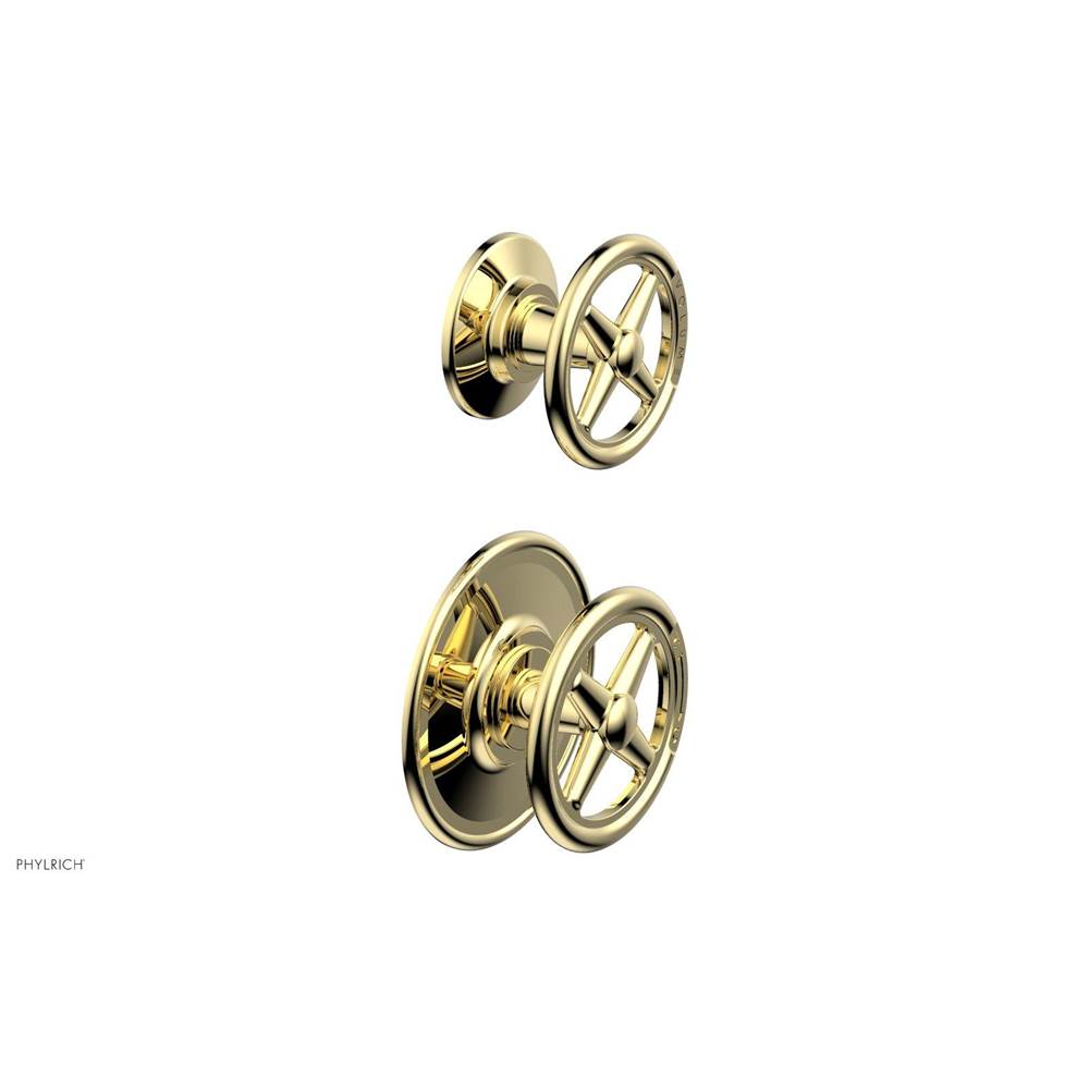 Phylrich - Ts Vlv Trim Works W/Vol Contrl, Cross Hdl Engraved - Polished Brass