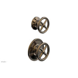 Phylrich - Ts Vlv Trim Works  Div, Cross Hdl Engraved - Antique Brass